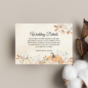 Rustic Autumn Pumpkins & Flowers  Enclosure Card