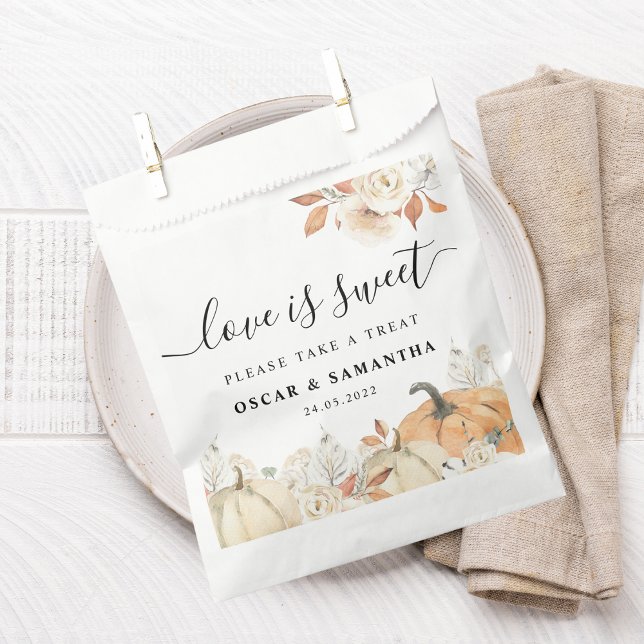 Rustic Autumn Pumpkins & Flowers  Favor Bag (Creator Uploaded)