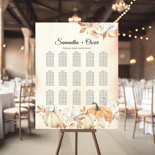 Rustic Autumn Pumpkins  Flowers  Foam Board