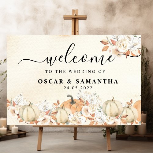 Rustic Autumn Pumpkins  Flowers  Foam Board