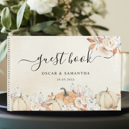 Rustic Autumn Pumpkins  Flowers  Guest Book