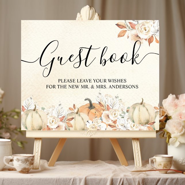Rustic Autumn Pumpkins & Flowers  Poster (Creator Uploaded)