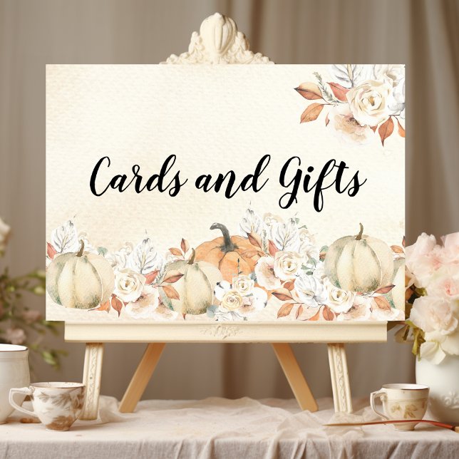 Rustic Autumn Pumpkins & Flowers  Poster (Creator Uploaded)