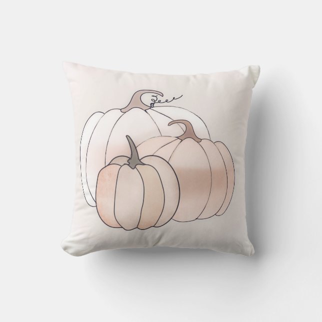 Rustic Autumn Pumpkins Throw Pillow (Front)