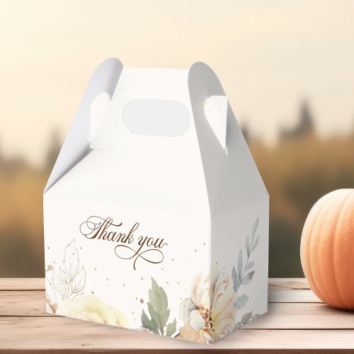 Rustic Autumn Roses Botanical Favor Boxes