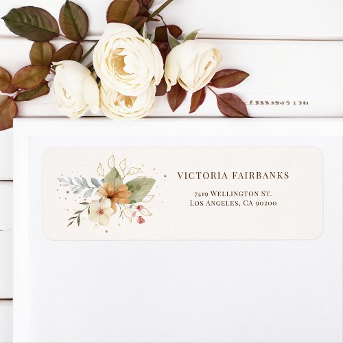 Rustic Autumn Roses Botanical Label