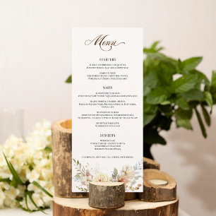 Rustic Autumn Roses Botanical Script Menu