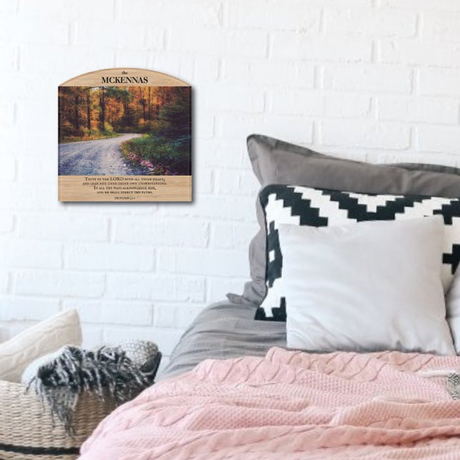 Rustic Autumn Scripture Housewarming Welcome Name  Door Sign (Creator Uploaded)