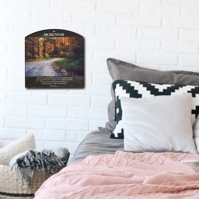 Rustic Autumn Scripture Housewarming Welcome Name  Door Sign (Creator Uploaded)