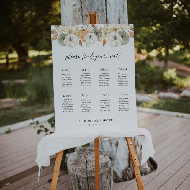 Rustic Autumn Seating Chart Foam Board (Creator Uploaded)