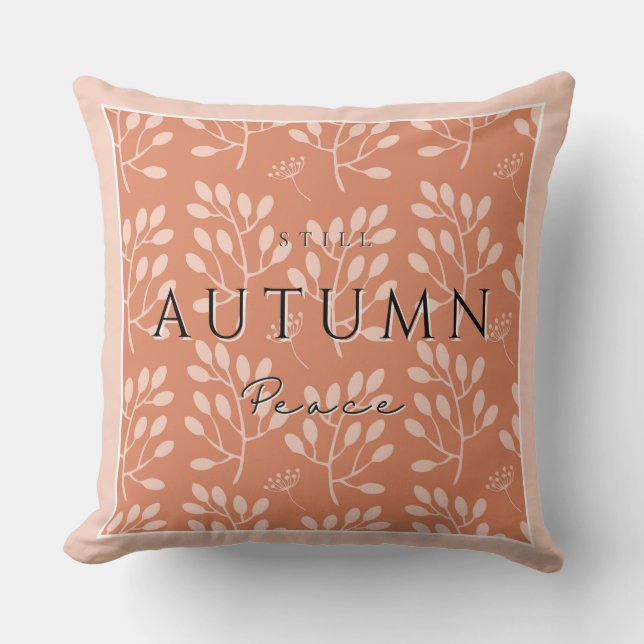 Rustic Autumn Still Peace I Pillow–Cozy Fall Home Throw Pillow (Front)