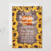 Rustic Autumn Sunflower Little Pumpkin Baby Shower Invitation (Front)