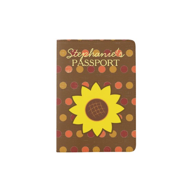 Rustic Autumn Sunflower Passport Holder (Front)