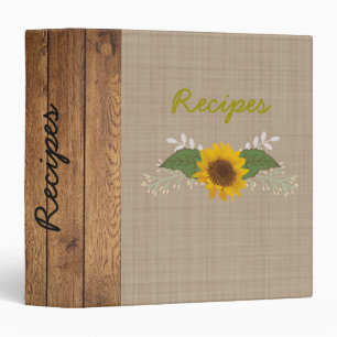 Rustic Autumn Sunflower Recipe/Photo Binder