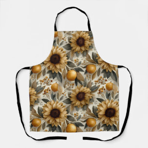 Rustic Autumn Sunflowers & Citrus Apron