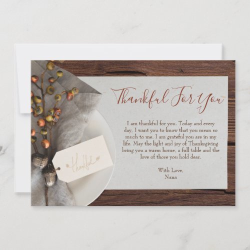 Rustic Autumn Table Setting Thanksgiving Dinner Holiday Card