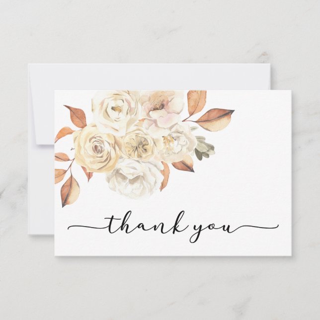 Rustic Autumn Thank You Card (Front)