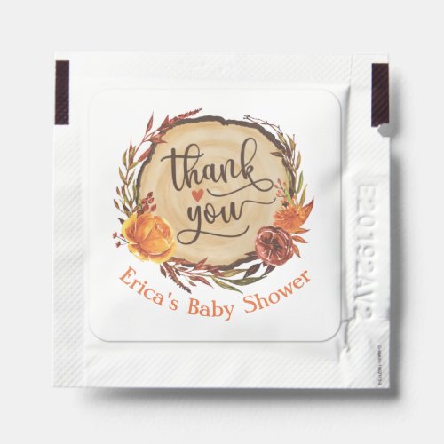 Rustic Autumn Thank You Favor Hand Sanitizer Packet