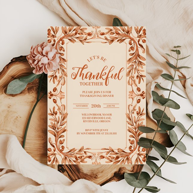 Rustic Autumn Thanksgiving Celebration Invitation (Creator Uploaded)