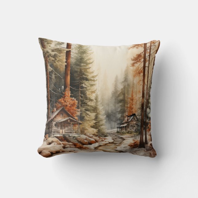 Rustic Autumn Throw Pillow (Front)