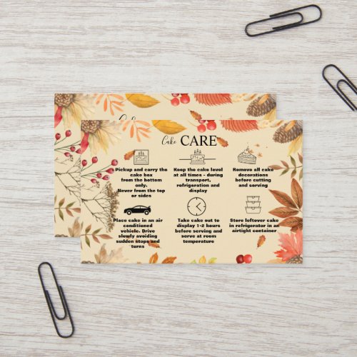 Rustic Autumn Watercolor Floral  Business Card