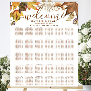 Rustic Autumn Wedding 30 Table Seating Poster