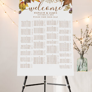 Rustic Autumn Wedding Alphabetical Table Seating Foam Board