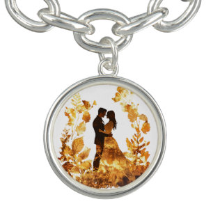 Rustic Autumn Wedding Charm Bracelet