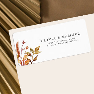 Rustic Autumn Wedding Personalized Return Address Label