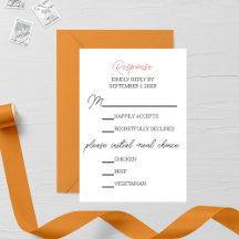 Rustic Autumn Wedding RSVP Card
