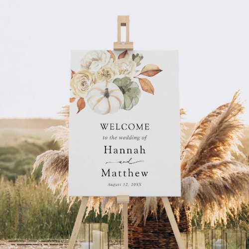 Rustic Autumn Wedding Welcome Sign