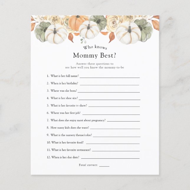 Rustic Autumn Who Knows Mommy Best (Front)