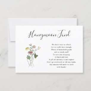 Rustic Autumn Wildflower Honeymoon Fund card