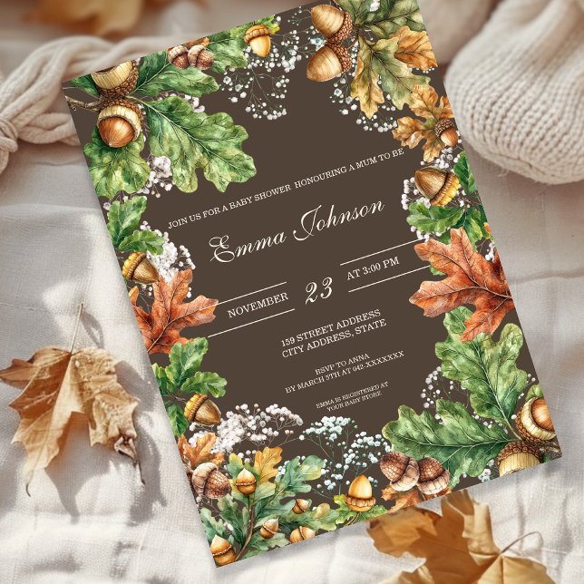 Rustic Autumn Woodland Baby Shower Invitation (Creator Uploaded)