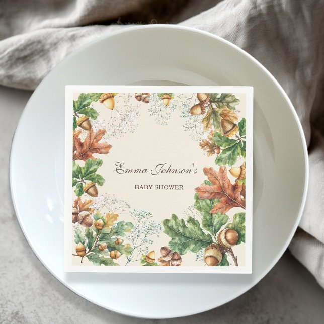 Rustic Autumn Woodland Baby Shower Napkins (Creator Uploaded)