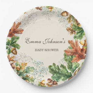 Rustic Autumn Woodland Baby Shower Paper Plates