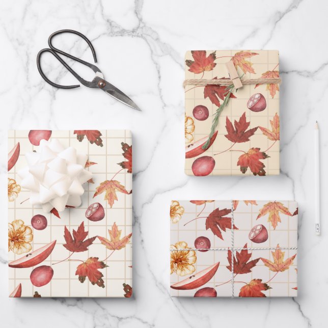 Rustic Autumn  Wrapping Paper Sheets (Front)