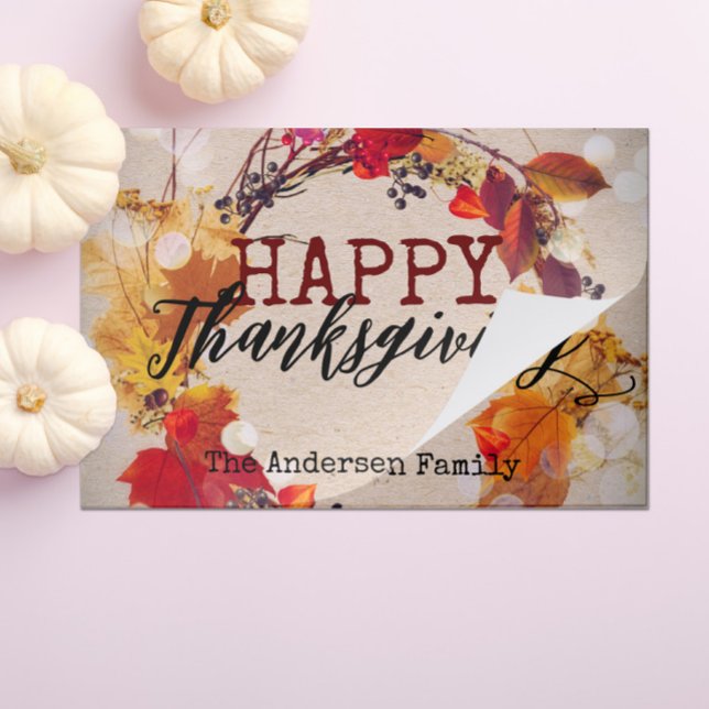 Rustic Autumn Wreath Family Thanksgiving Placemat (Creator Uploaded)