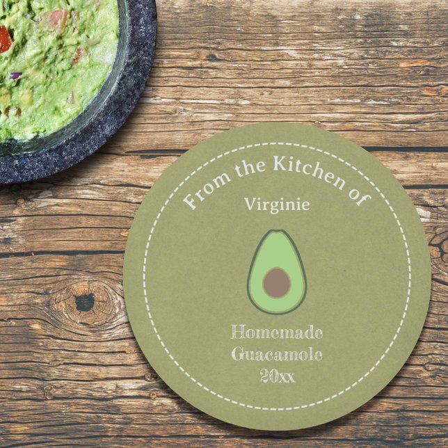 Rustic Avocado & Guacamole Label Sticker (Rustic Avocado & Guacamole Label Sticker)