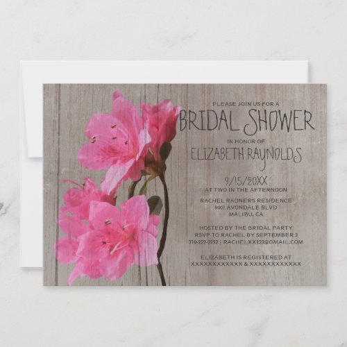 Rustic Azalea Bridal Shower Invitations