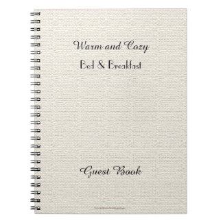 Rustic B&B Guest Book, Faux White Burlap