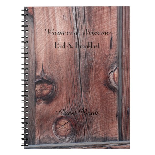 Rustic B&B Guest Book, Old Red Barn Wood Siding Notebook | Zazzle.com