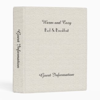Rustic B&B Guest Information Book Faux Burlap