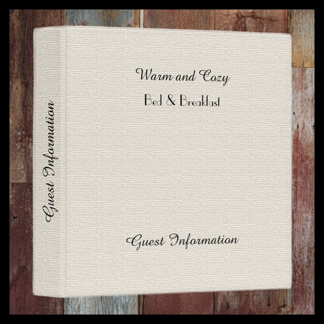 Rustic B&B Guest Information Faux Burlap Binder (Creator Uploaded)