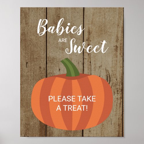 Rustic Babies Are Sweet Fall Pumpkin Baby Shower Poster