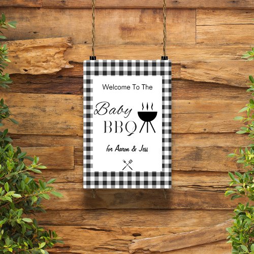 Rustic Baby BBQ Baby Shower Welcome Sign