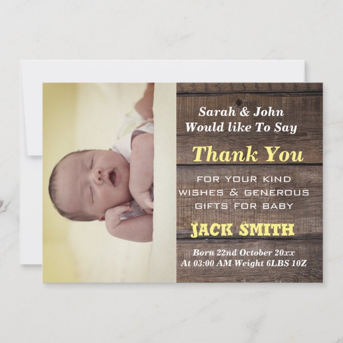 thank you birth announcement