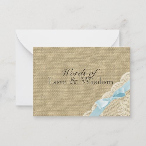 Rustic Baby Blue Shower Advice Cards Business Card