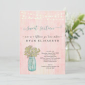 Rustic Baby Breath Shabby Chic Sweet Sixteen Party Invitation (Standing Front)