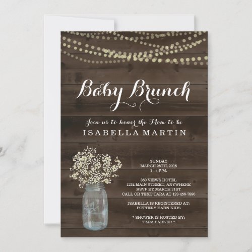 Rustic Baby Brunch Invitation